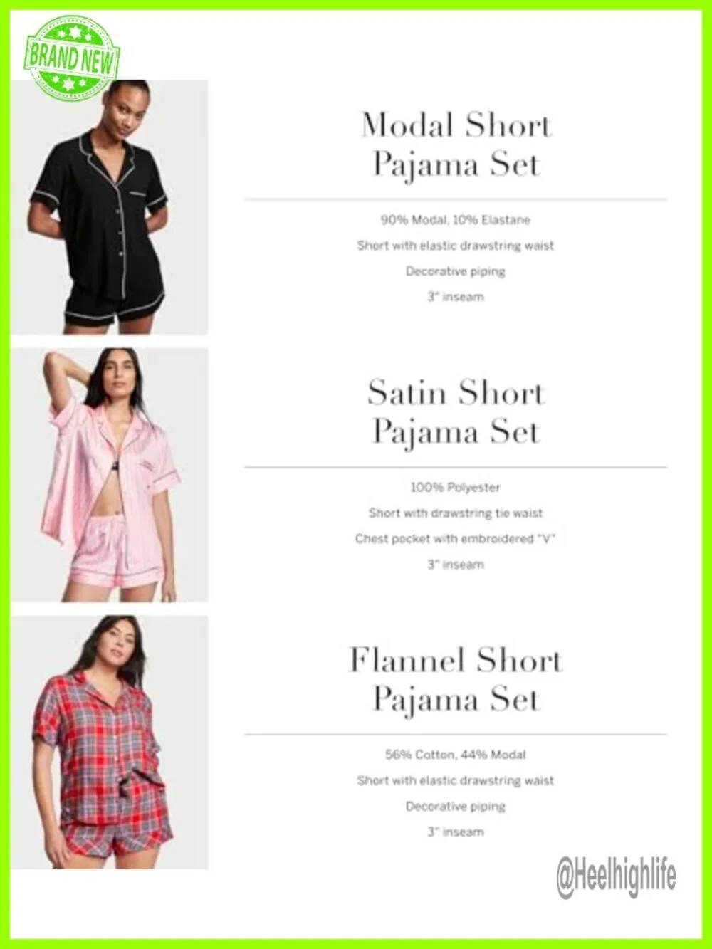 Satin Pajama Set Short Sleeve Button Down Shirt Shorts Sleepwear Women